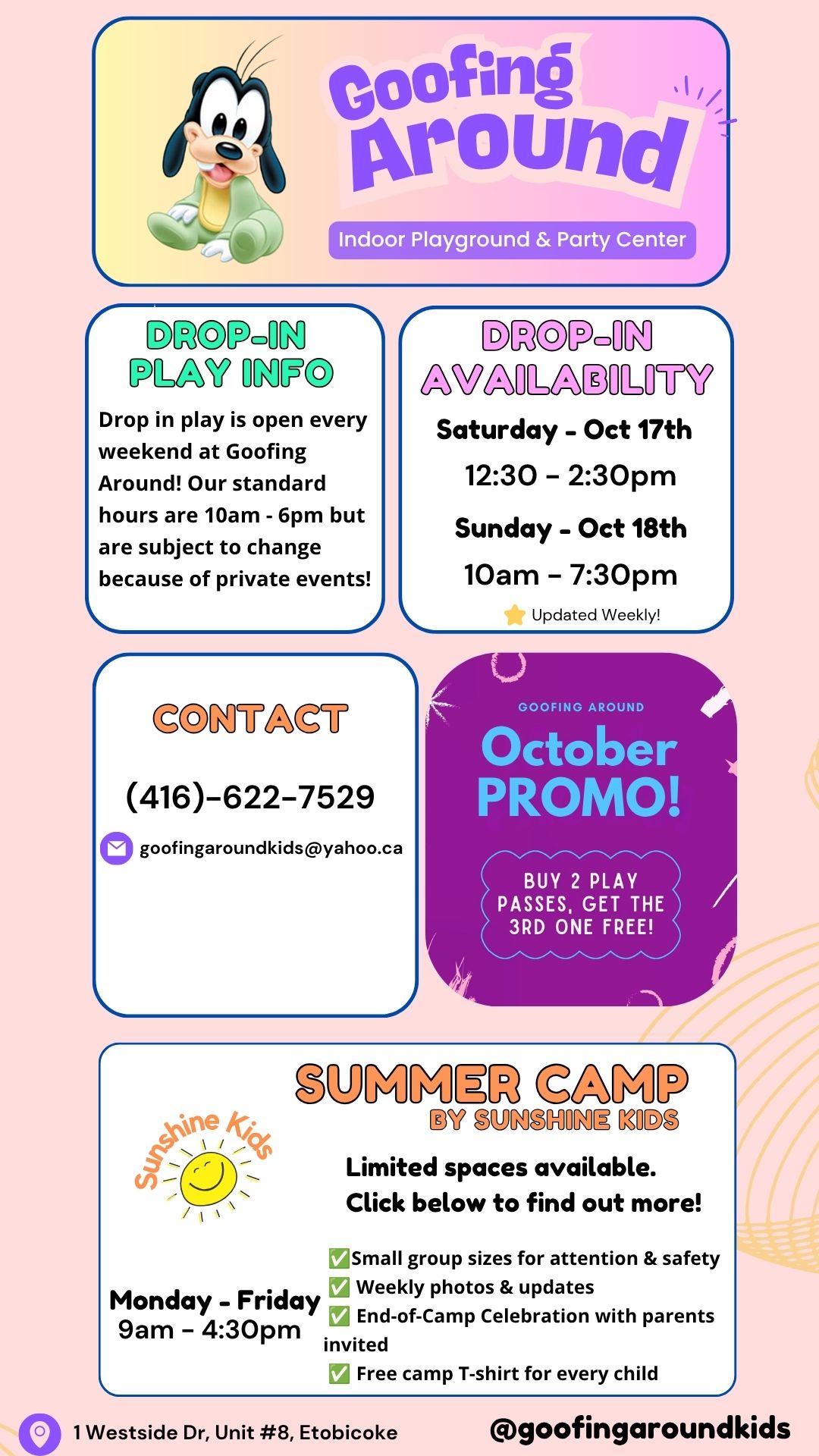 Hours and Summer Camp